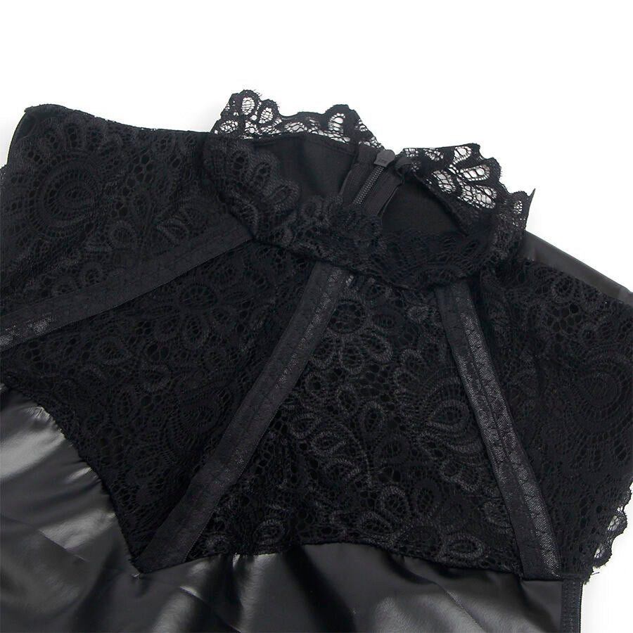 SUBBLIME - 957551 ROBE EN CUIR COL DENTELLE NOIR L/XL