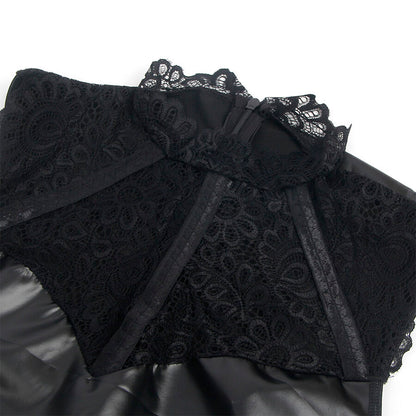 SUBBLIME - 957551 ROBE EN CUIR COL DENTELLE NOIR L/XL