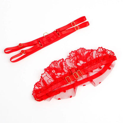Subblime 957513 Ensemble Soutien Gorge et Jarretelle en Dentelle Rouge L/XL