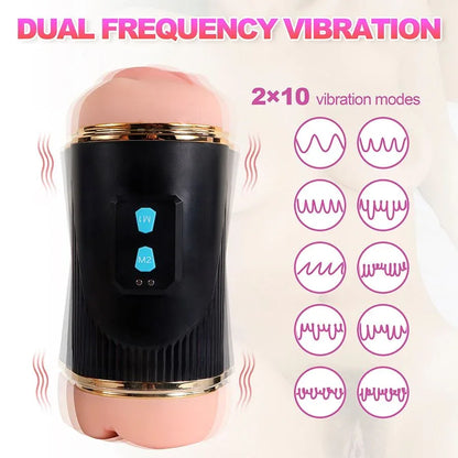 Shequ – Kay Double Masturbateur avec Double Vibration de la Bouche et du Vagin