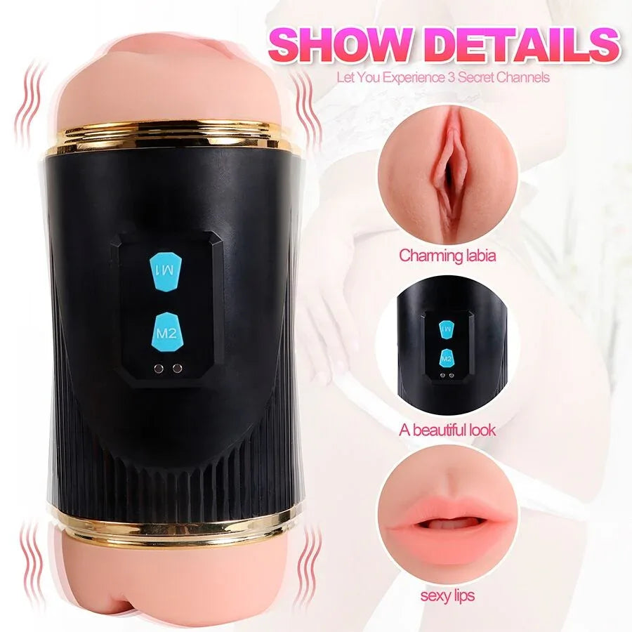 Shequ – Kay Double Masturbateur avec Double Vibration de la Bouche et du Vagin