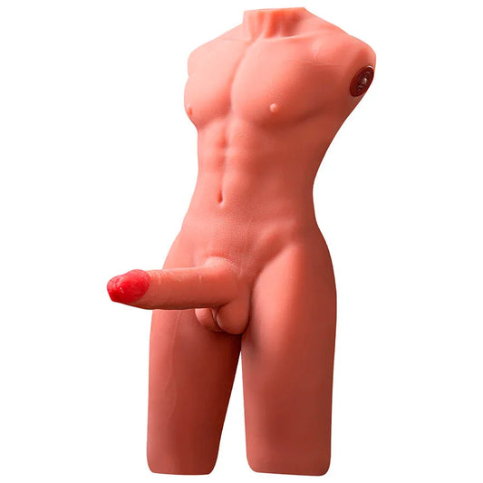 Xise – Jason Demi Corps Torse Homme Réaliste avec Poussées et Vibrations 55 cm