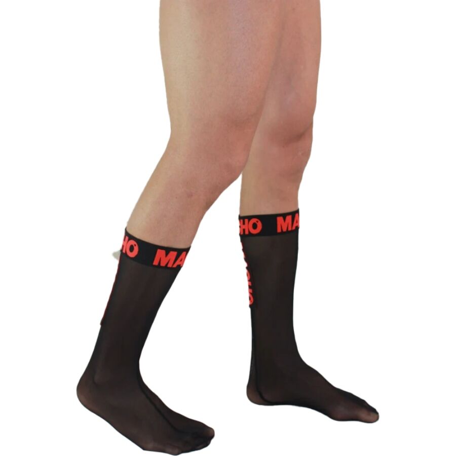 Ensemble chaussettes fines taille unique noir / rouge – Macho