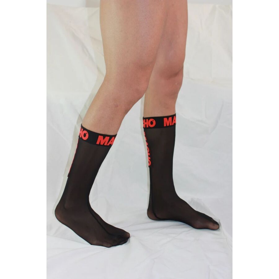 Ensemble chaussettes fines taille unique noir / rouge – Macho