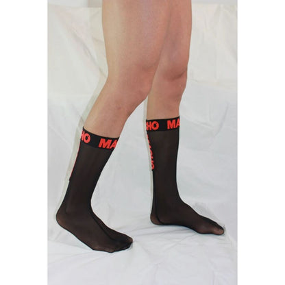 Ensemble chaussettes fines taille unique noir / rouge – Macho