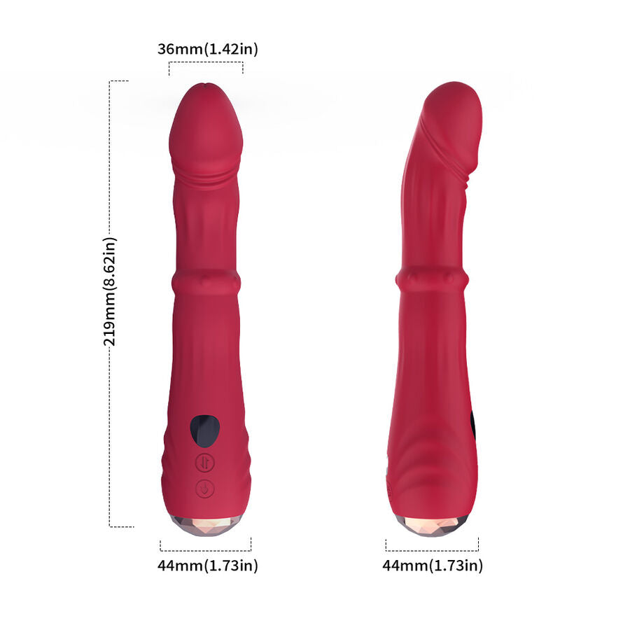 Dildo vibrateur point a thermo-réglable rouge – Armony