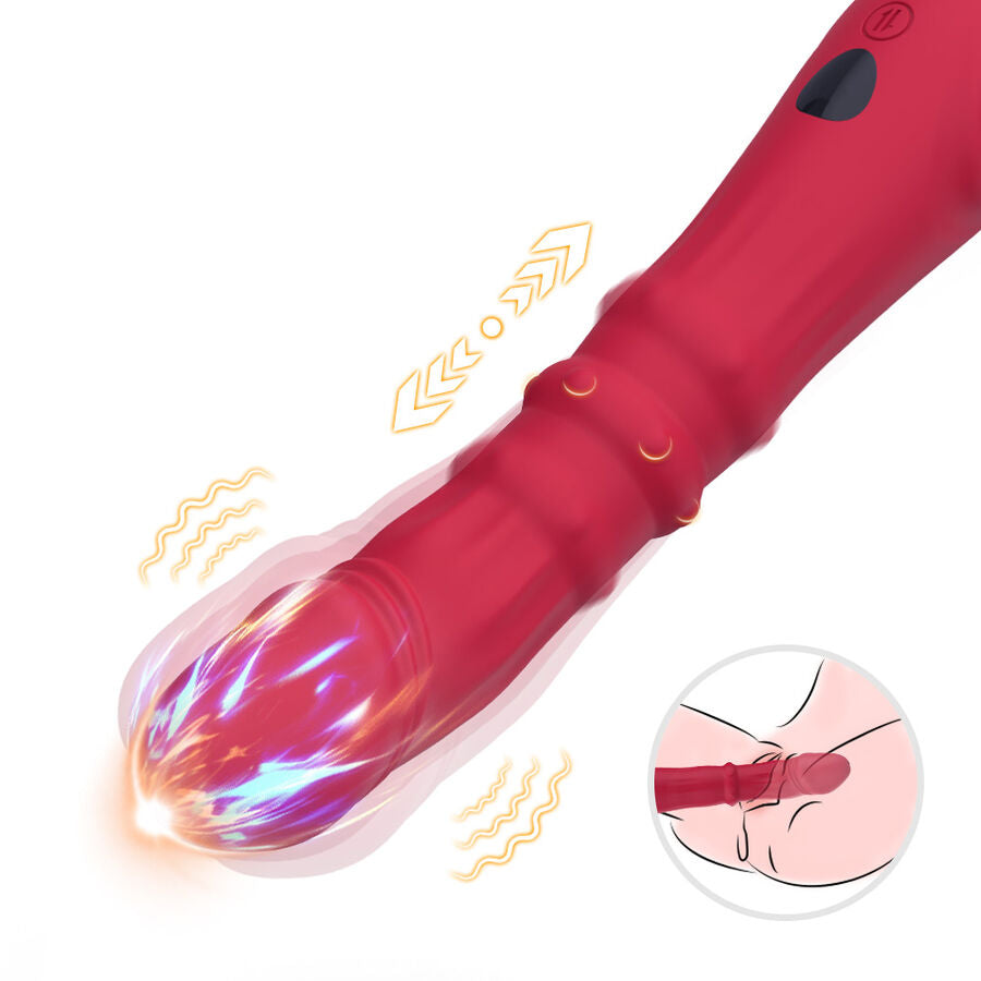 Dildo vibrateur point a thermo-réglable rouge – Armony