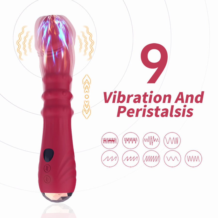 Dildo vibrateur point a thermo-réglable rouge – Armony