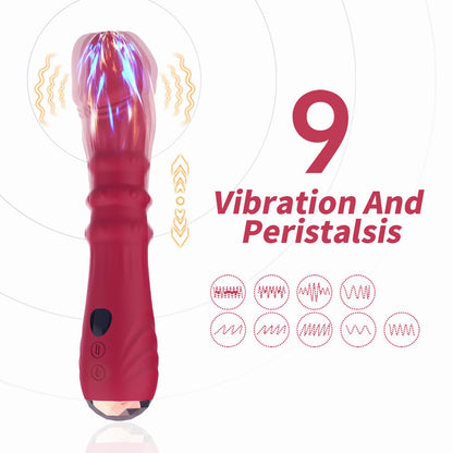 Dildo vibrateur point a thermo-réglable rouge – Armony