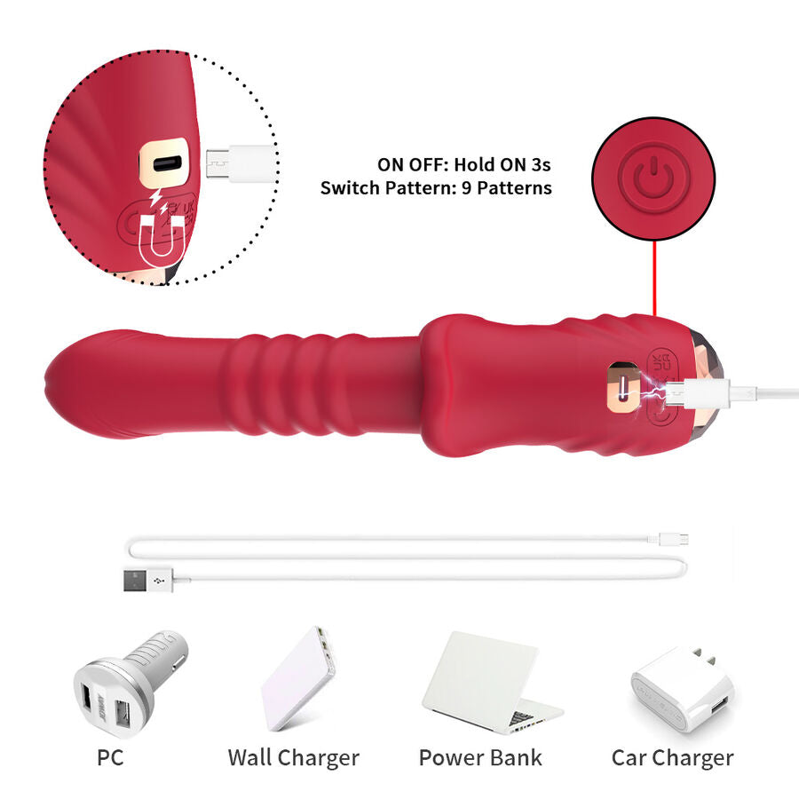 Point a dildo vibrateur stimulant rouge – Armony