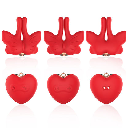 Pinces à tétons magnétiques à vibration forme papillon rouges – Armony