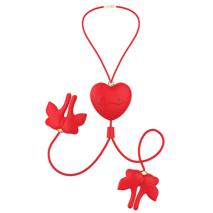 Pinces à tétons magnétiques à vibration forme papillon rouges – Armony