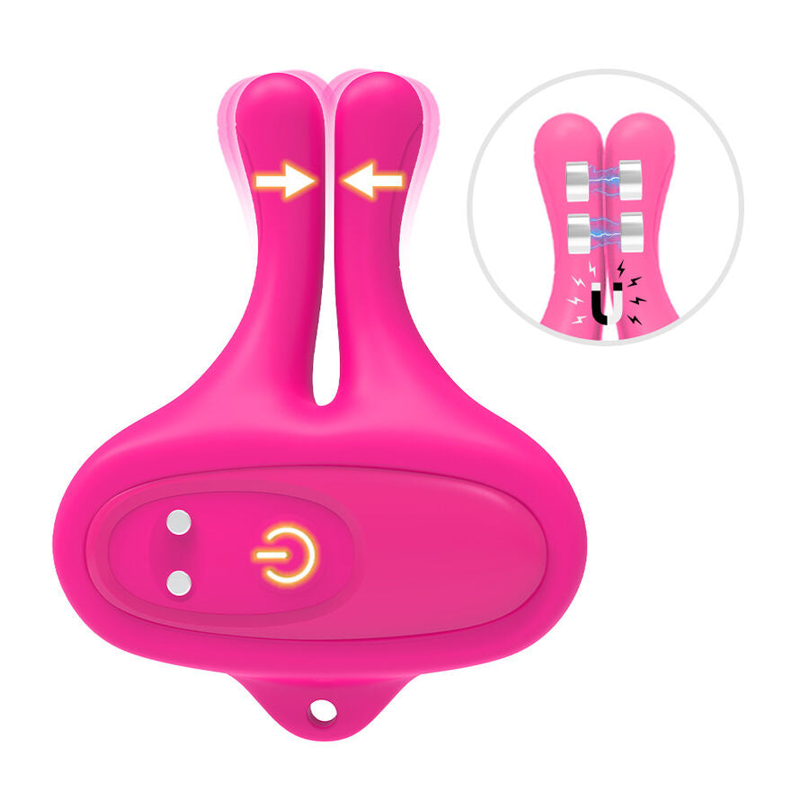 Pinces à tétons magnétiques vibratoires en forme de lapin rose – Armony