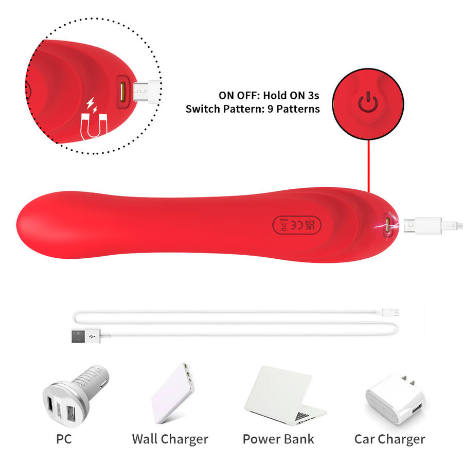 Vibrateur à langue oscillante rouge – Armony