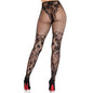 LEG AVENUE - BAS EN DENTELLE DAHLIA AVEC DÉTAIL EN FILET NOIR