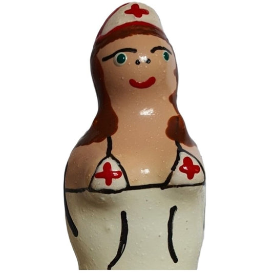 Préservatifs fantaisie peints à la main infirmière brune – Condomerie