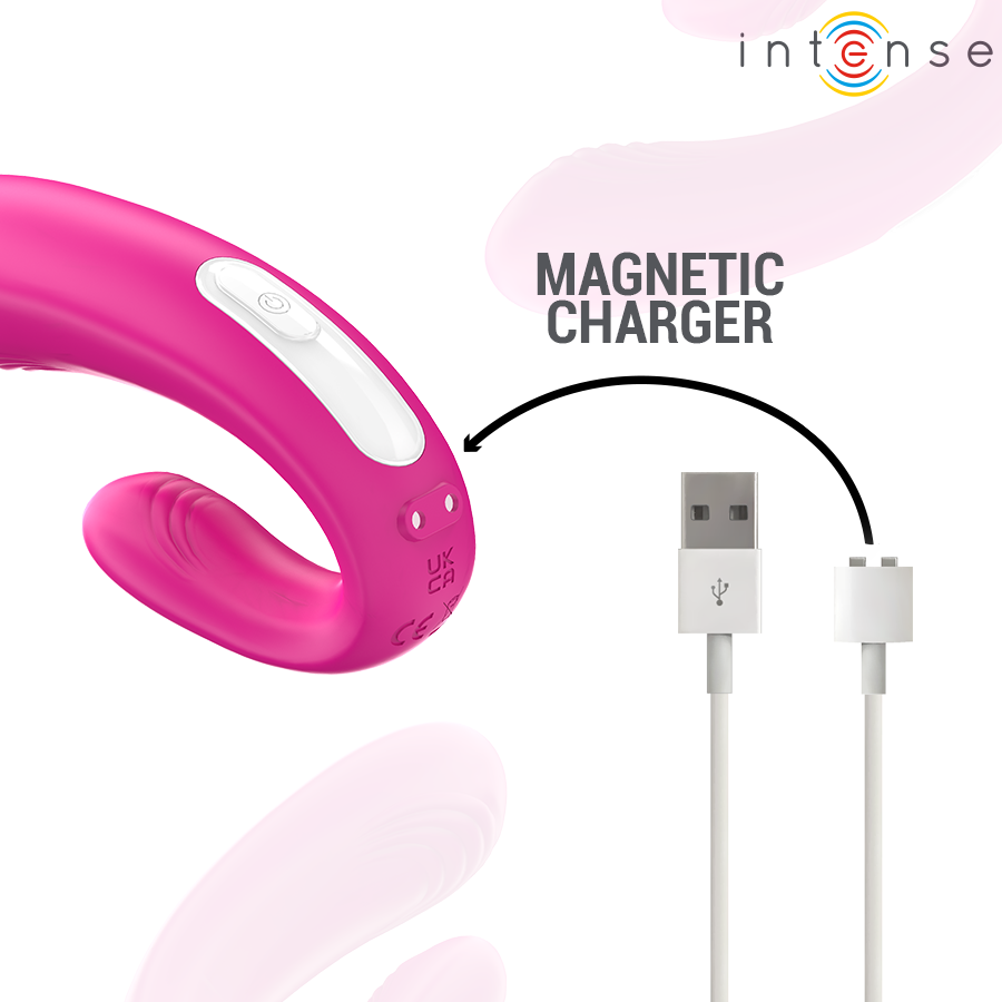 Janet double stimulateur et vibrateur en u avec télécommande rose – Intense