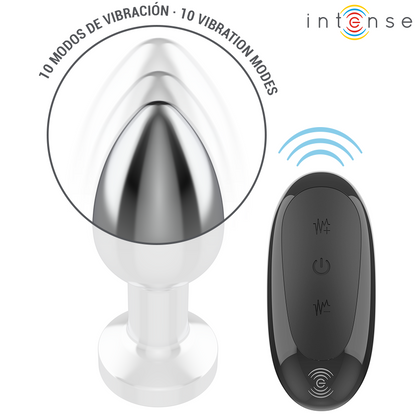 INTENSE - PLUG ANAL 10 VIBRATIONS MÉTAL AVEC TÉLÉCOMMANDE M