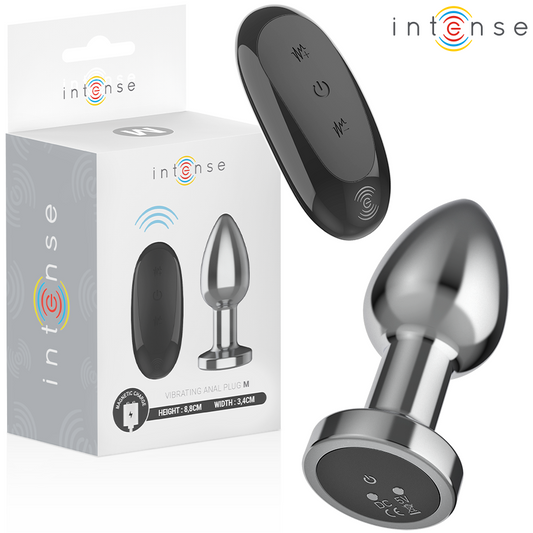 INTENSE - PLUG ANAL 10 VIBRATIONS MÉTAL AVEC TÉLÉCOMMANDE M