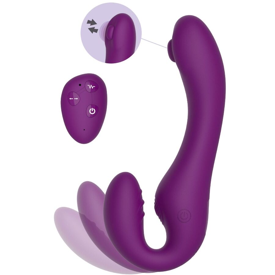Vibrateur sans strapless 2 en 1 avec télécommande violet – Xocoon