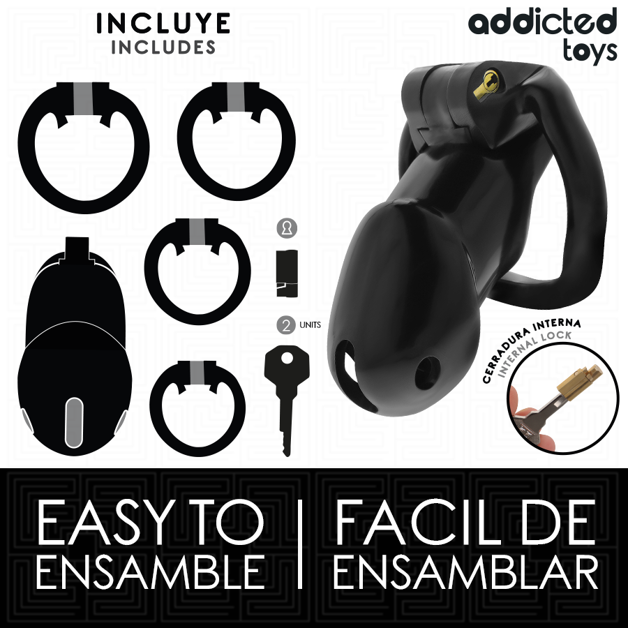 ADDICTED TOYS LOCKED - CAGE À PÉNIS MINDNIGHT CELL TAILLE L