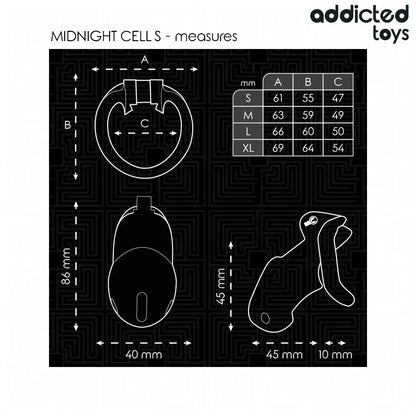 Addicted Toys Locked – Cage à Pénis Mindnight Cell Taille S 4.8 cm