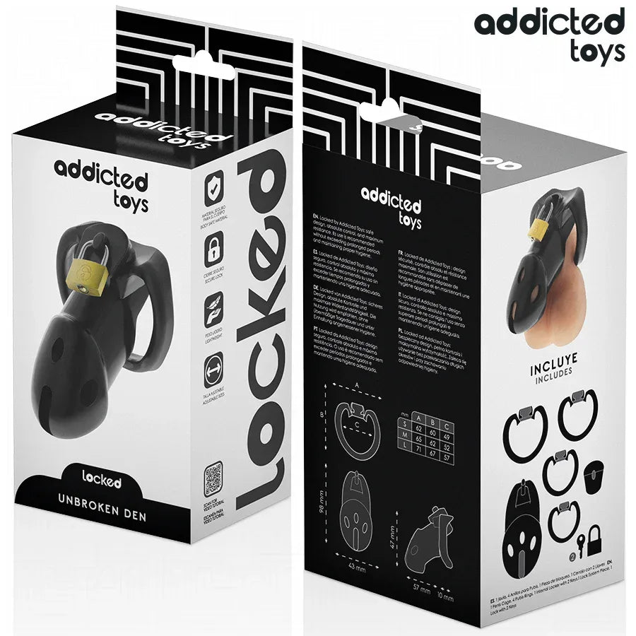 Addicted Toys Locked – Cage à Pénis Unbroken Den 9,8 cm