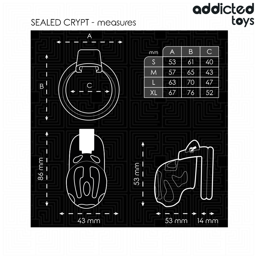 ADDICTED TOYS LOCKED - À PÉNIS CRYPTÉE VERROUILLÉE ET SCELLÉE 8 CM