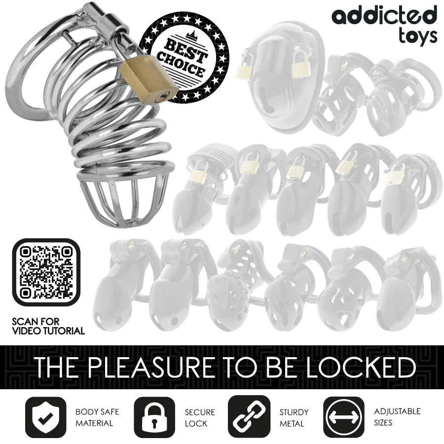 Addicted Toys Locked – Cage à Pénis en Métal Iron Cell Taille M