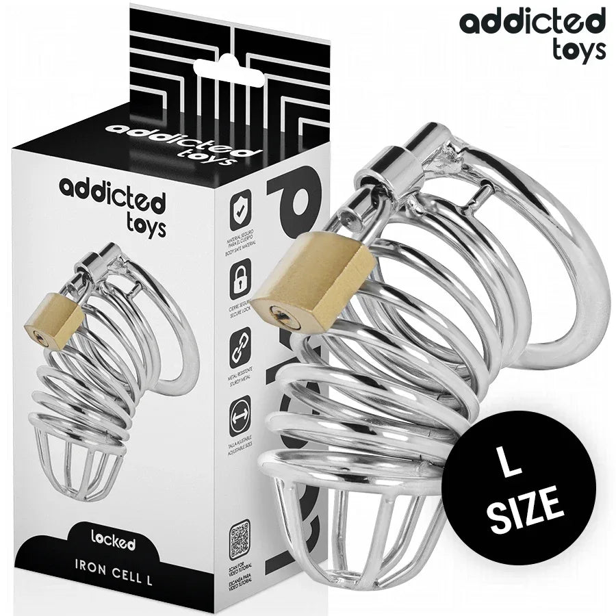 Addicted Toys Locked – Cage à Pénis en Métal Iron Cell 5 cm Taille L