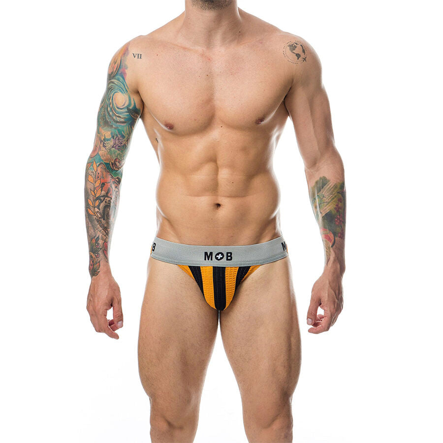 Jockstrap jock classique à rayures orange – MOB