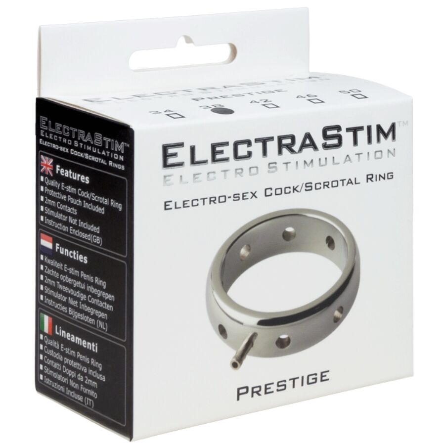 ELECTRASTIM - ANNEAU PÉNIS ÉLECTROMAGNÉTIQUE PRESTIGE EN MÉTAL 38 MM