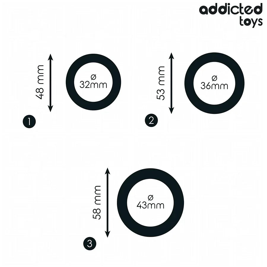 Addicted Toys – Lot de Anneaux en Silicone Modèle 1