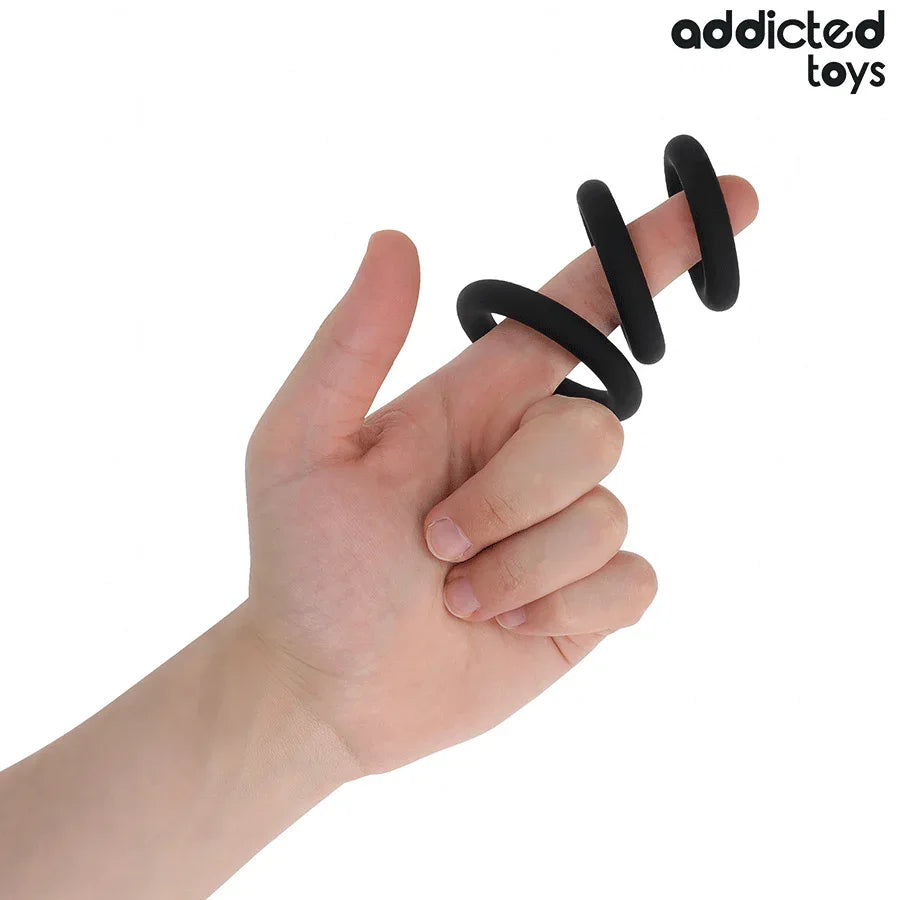Addicted Toys – Lot de Anneaux en Silicone Modèle 1