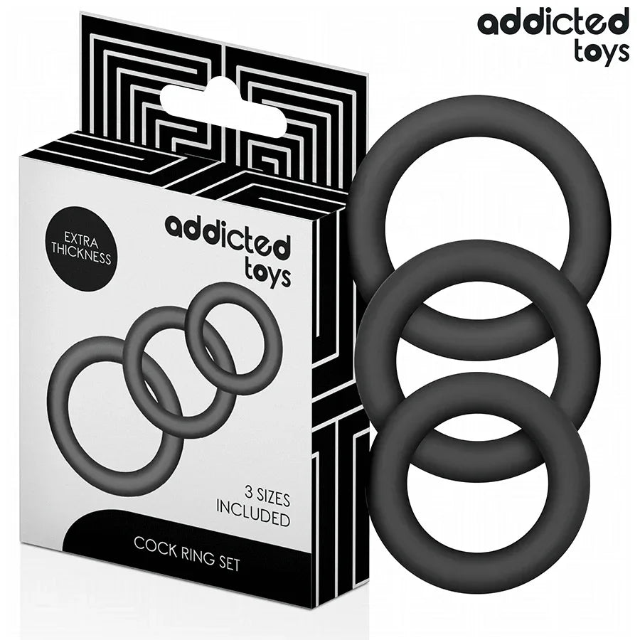 Addicted Toys – Lot de Anneaux en Silicone Modèle 1
