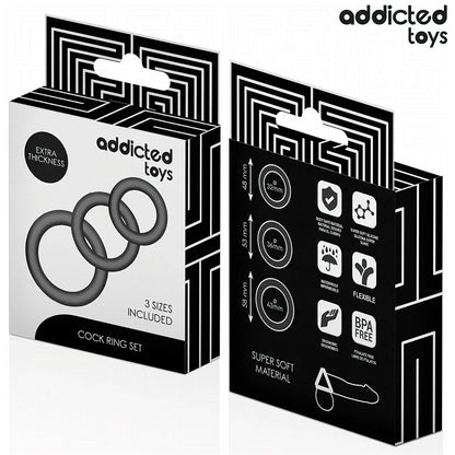 Addicted Toys – Lot de Anneaux en Silicone Modèle 1