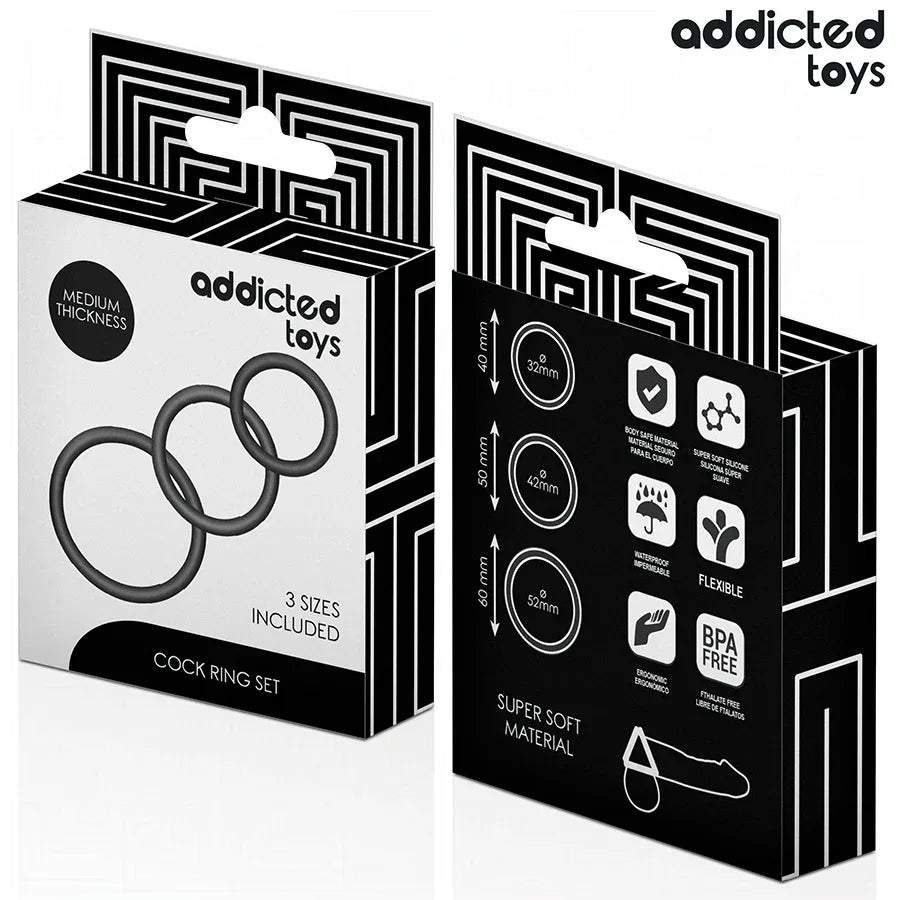 Addicted Toys – Lot de Anneaux en Silicone Modèle 2