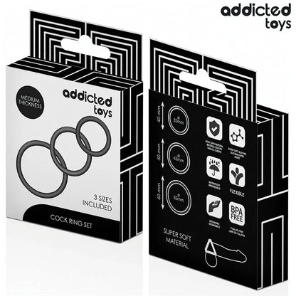 Addicted Toys – Lot de Anneaux en Silicone Modèle 2