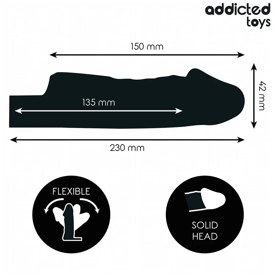 Addicted Toys – Extension de Pénis Transparente Taille S 23 cm