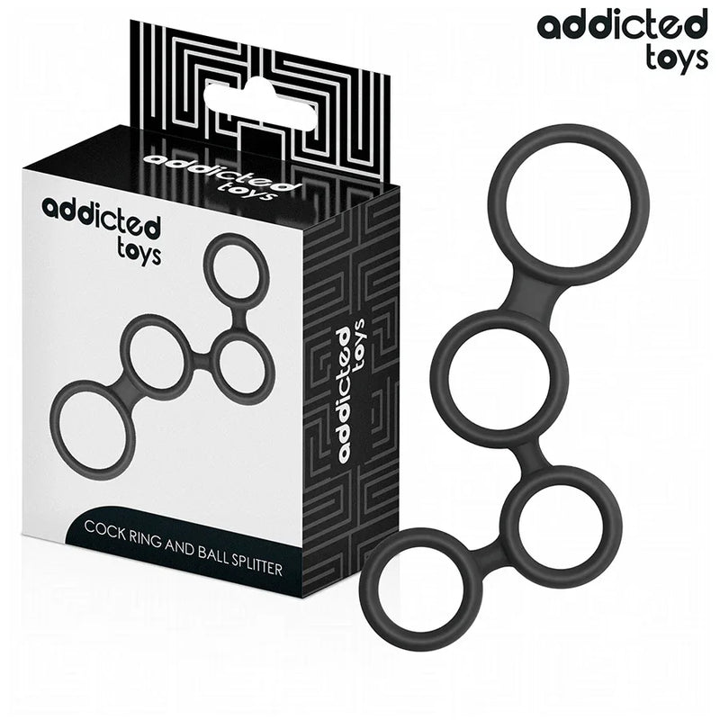 Anneau pénis avec séparateurs pour testicules – Addicted Toys