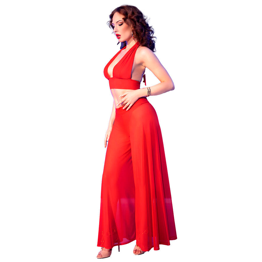 Ensemble haut et pantalon rouge – Chilirose CR4857