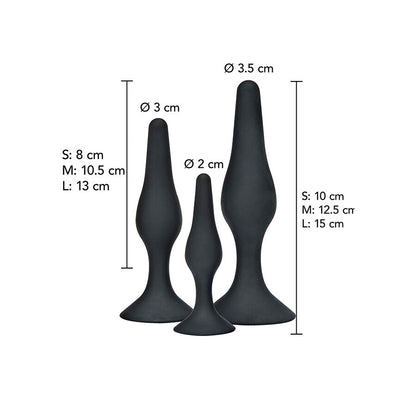 Plug anal curvy companions 3 pièces noir – Toyjoy