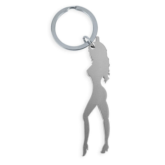 Préservatif porte-clés avec silhouette féminine argentée avec décapoteur – Diablo Picante