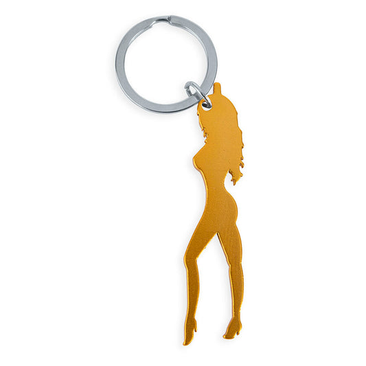 Préservatif porte-clés avec silhouette féminine couleur doré avec décapoteur – Diablo Picante