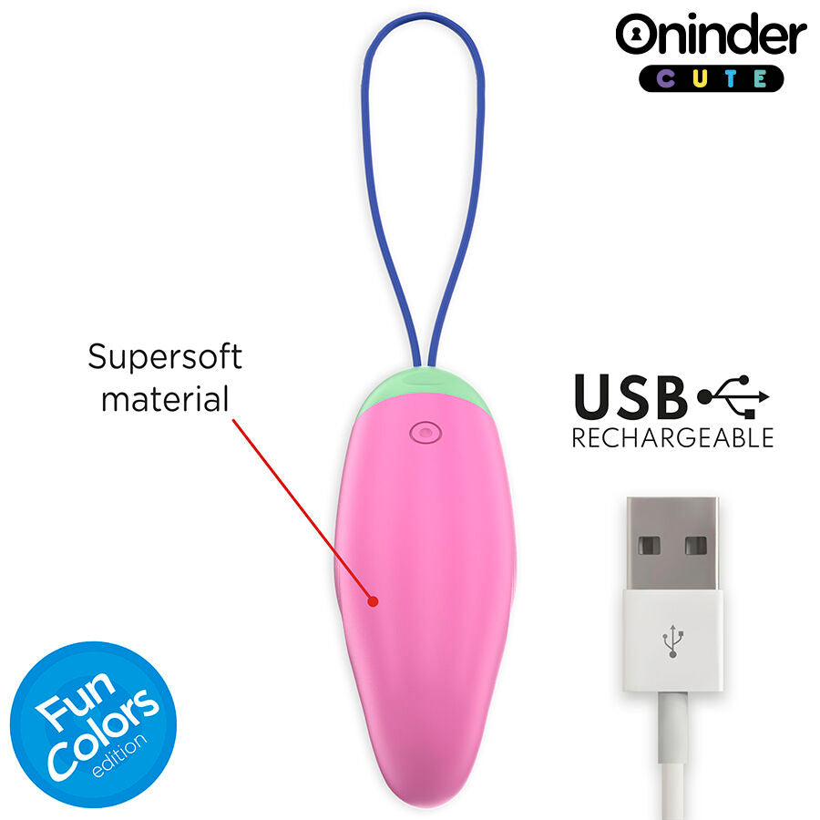 ONINDER CUTE - ŒUF VIBRO-ROTATIF 360° EN SILICONE - APPLICATION GRATUITE DANS LE MONDE ENTIER