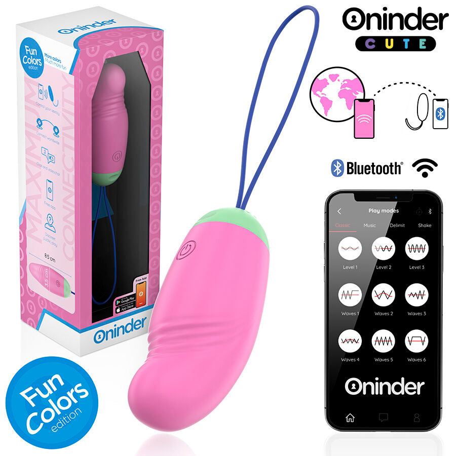 ONINDER CUTE - ŒUF VIBRO-ROTATIF 360° EN SILICONE - APPLICATION GRATUITE DANS LE MONDE ENTIER