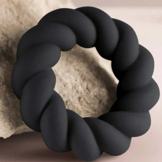 Rocks – Off – Rocks Off Anneau de Masturbation en Silicone Noir Twist