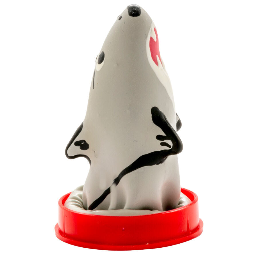Préservatifs fantaisie peints à la main modèle requin 1 – Condomerie