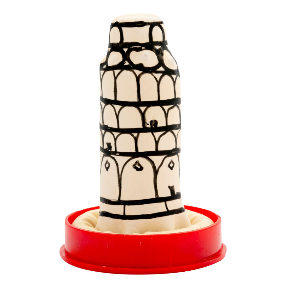 Préservatifs fantaisie peints à la main tour de pise – Condomerie