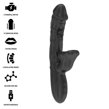 IBIZA - VIBRATEUR ET STIMULATEUR DE CLITORIS AVEC EFFET DE MORDRE ET DE ROTATION